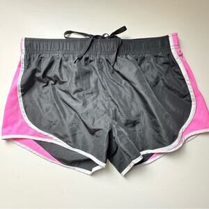 90 Degree By Reflex Women's Black and Pink Athletic  Sporty Workout Shorts